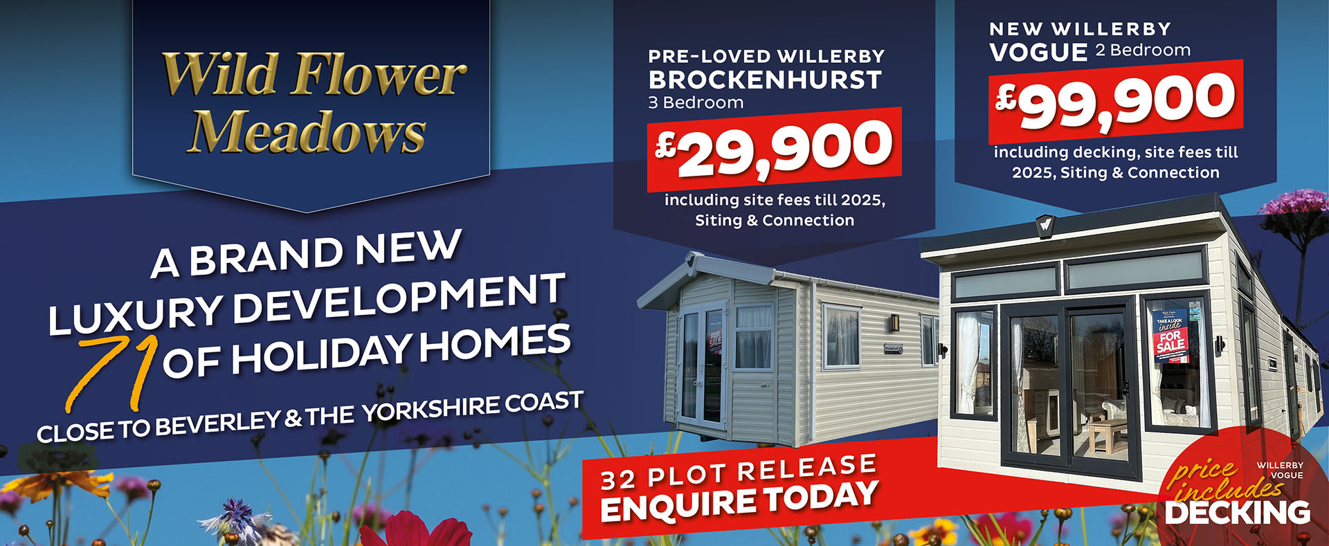 A brand new luxury development of 71 holiday homes close to Beverley and the Yorkshire coast.